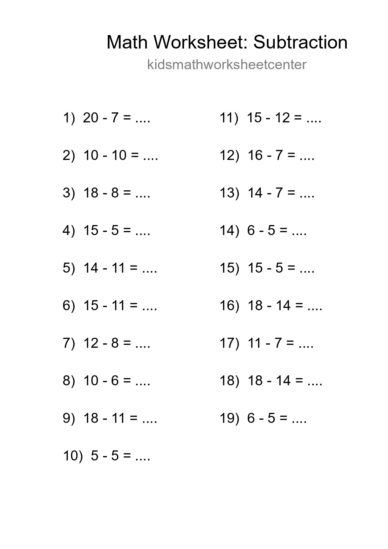 Free 19 Subtraction Math Worksheet For Grade 2 - Part 239
