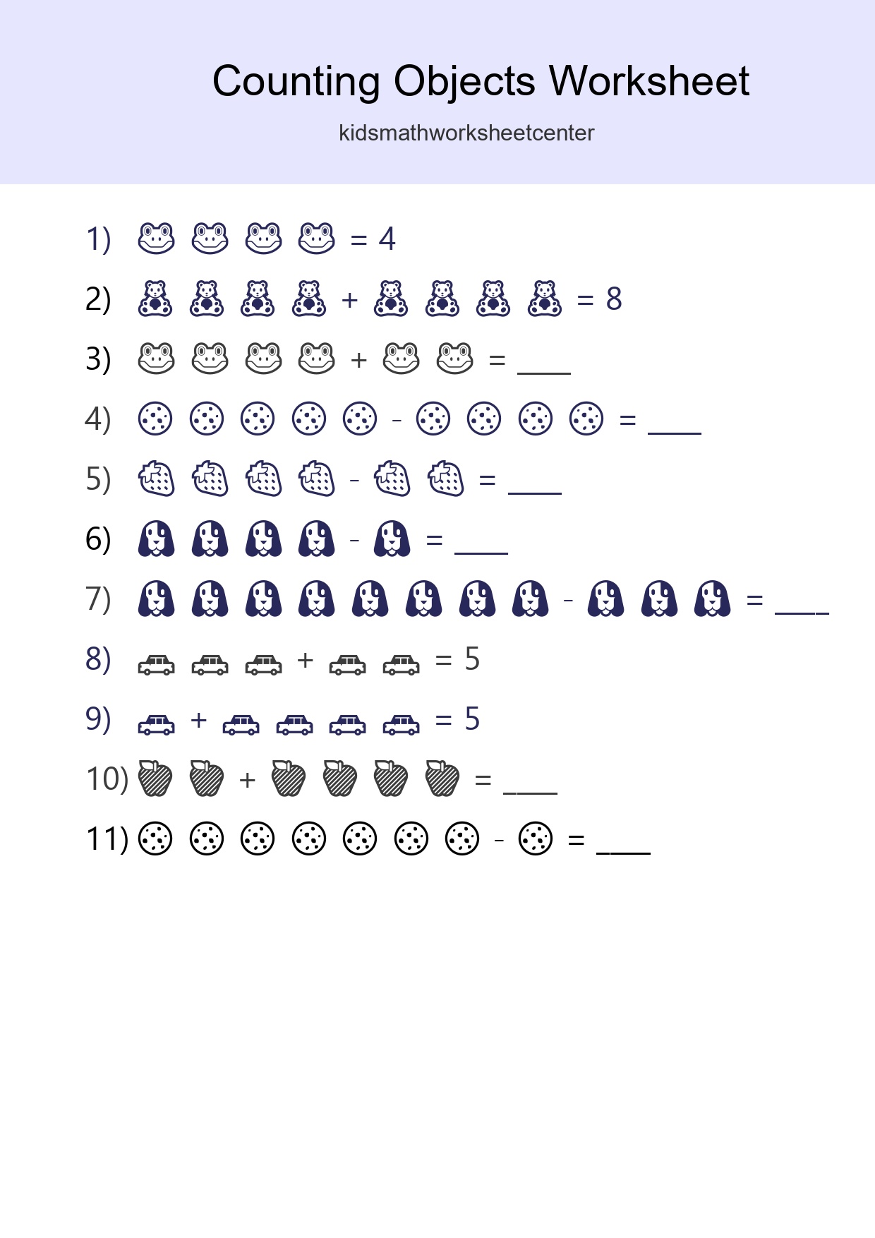 Free Counting Objects Worksheet For Kindergarten - Part 245