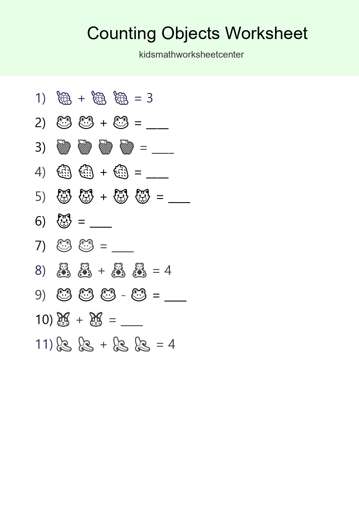 Free Counting Objects Worksheet For Pre-K - Part 14