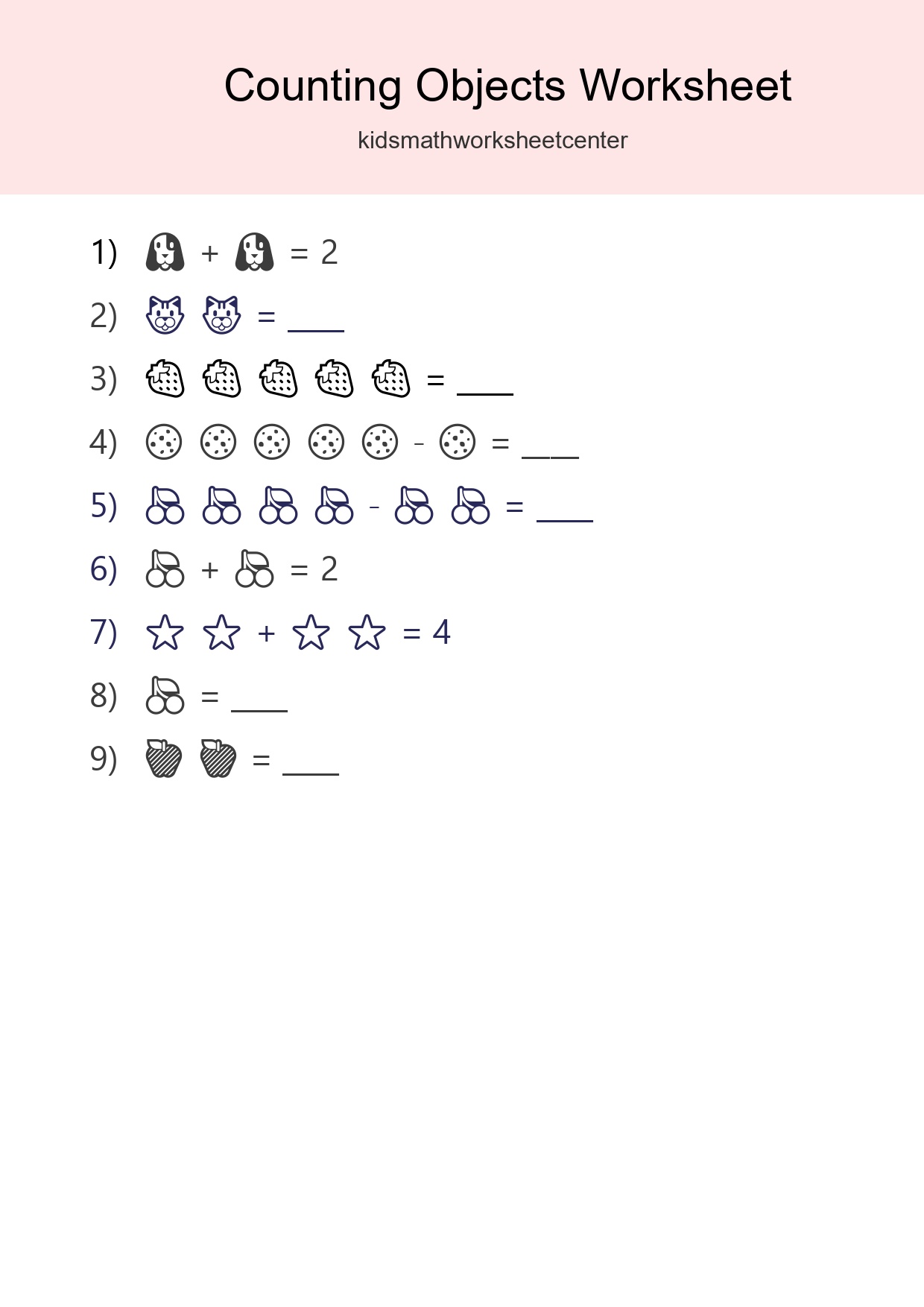 Free Counting Objects Worksheet For Pre-K - Part 157