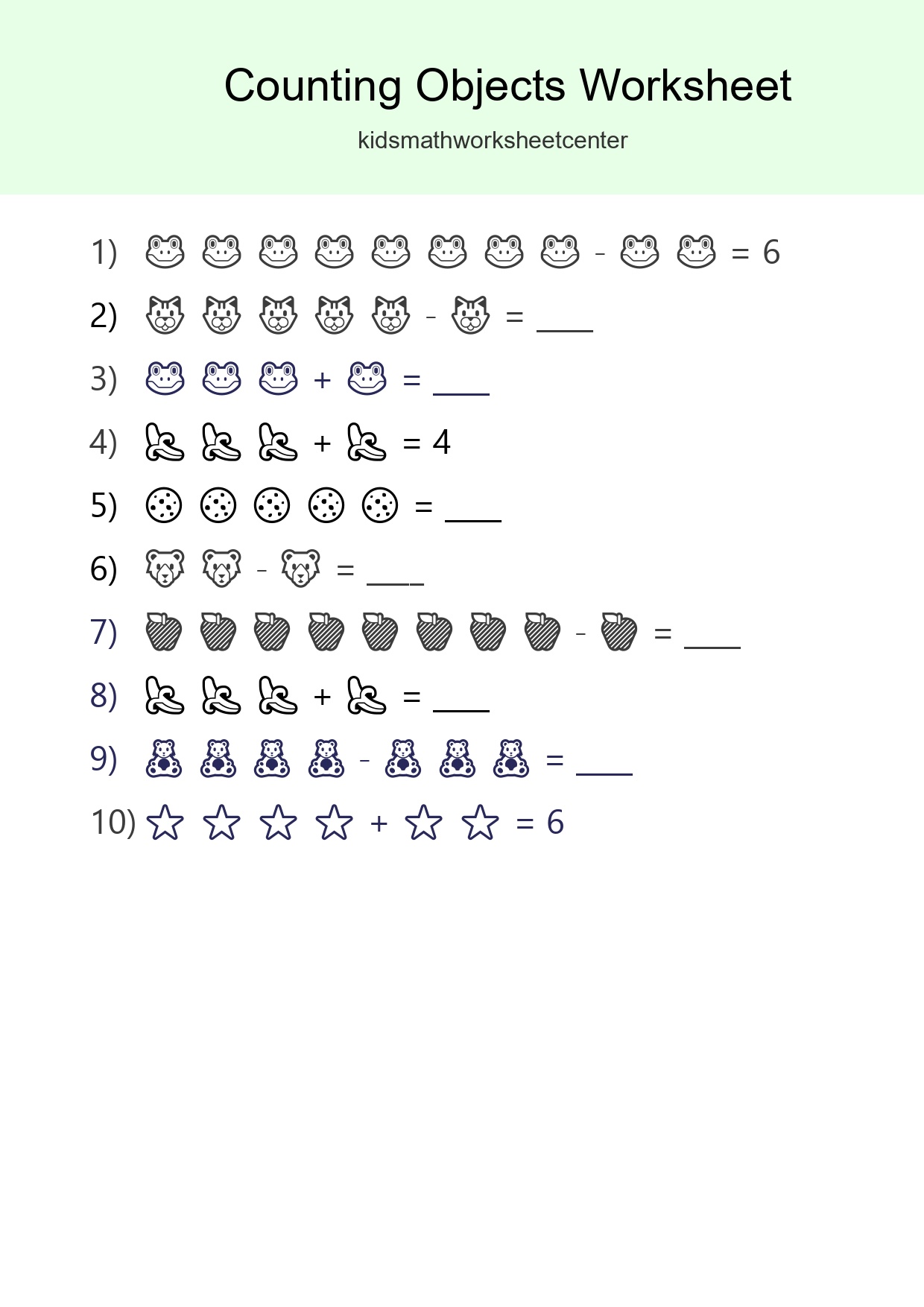 Kindergarten Count The Objects Worksheet - Part 91