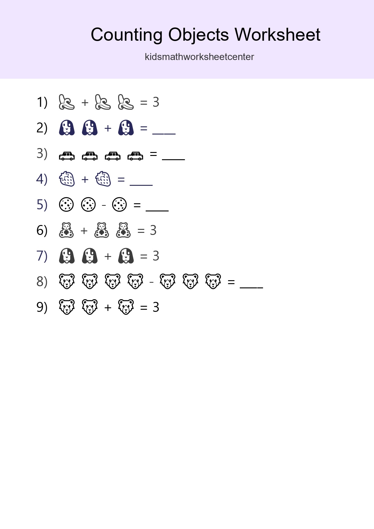 Learn Counting With Pictures Worksheet (Pre-K) - Part 289