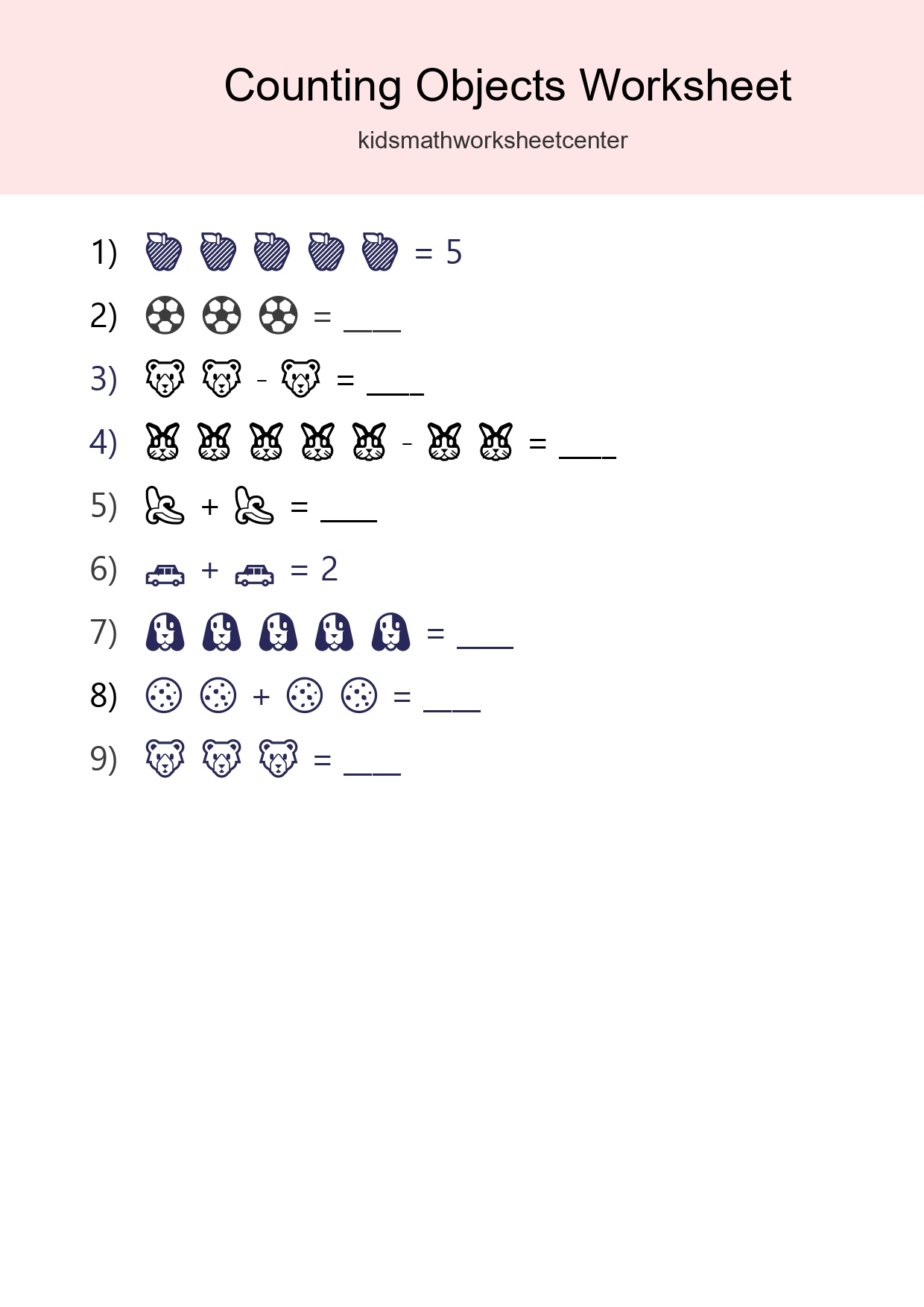 Learn Counting With Pictures Worksheet (Pre-K) - Part 47