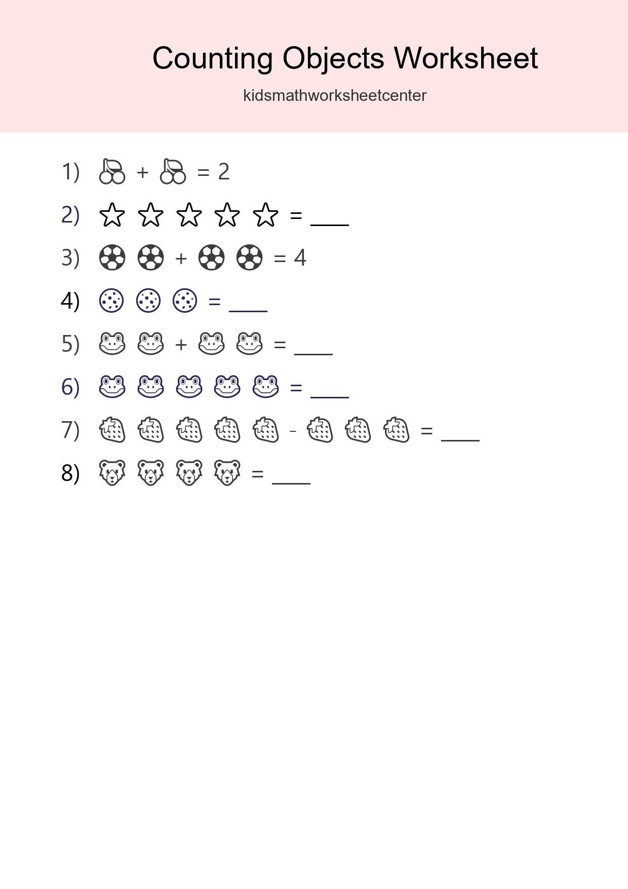 Pre-K Count The Objects Worksheet - Part 234