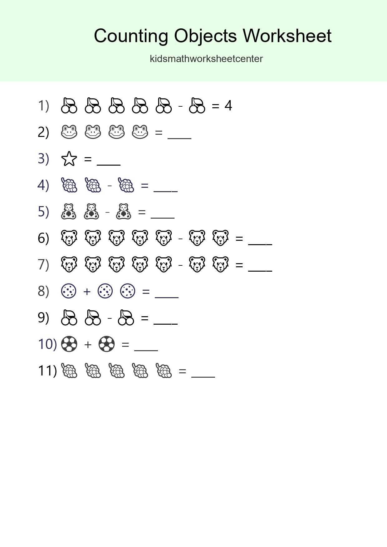 Pre-K Count The Objects Worksheet - Part 25
