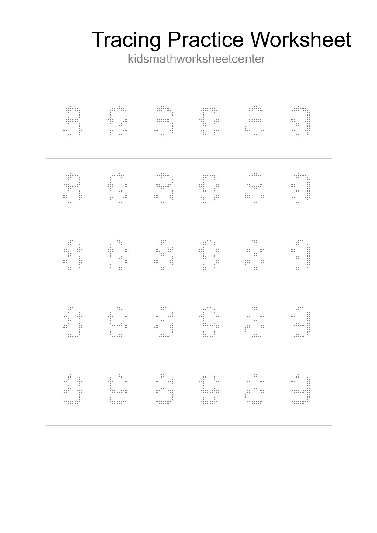 Printable Tracing Worksheet For Kids - Part 142