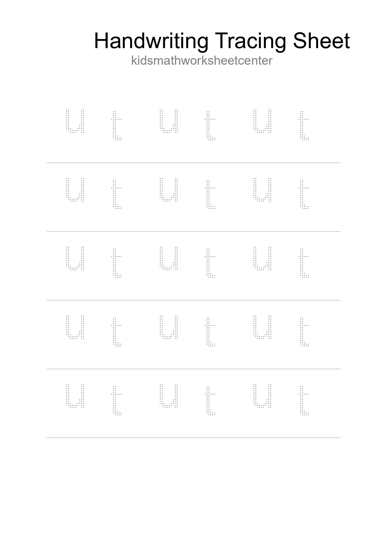 Printable Tracing Worksheet For Kids - Part 175