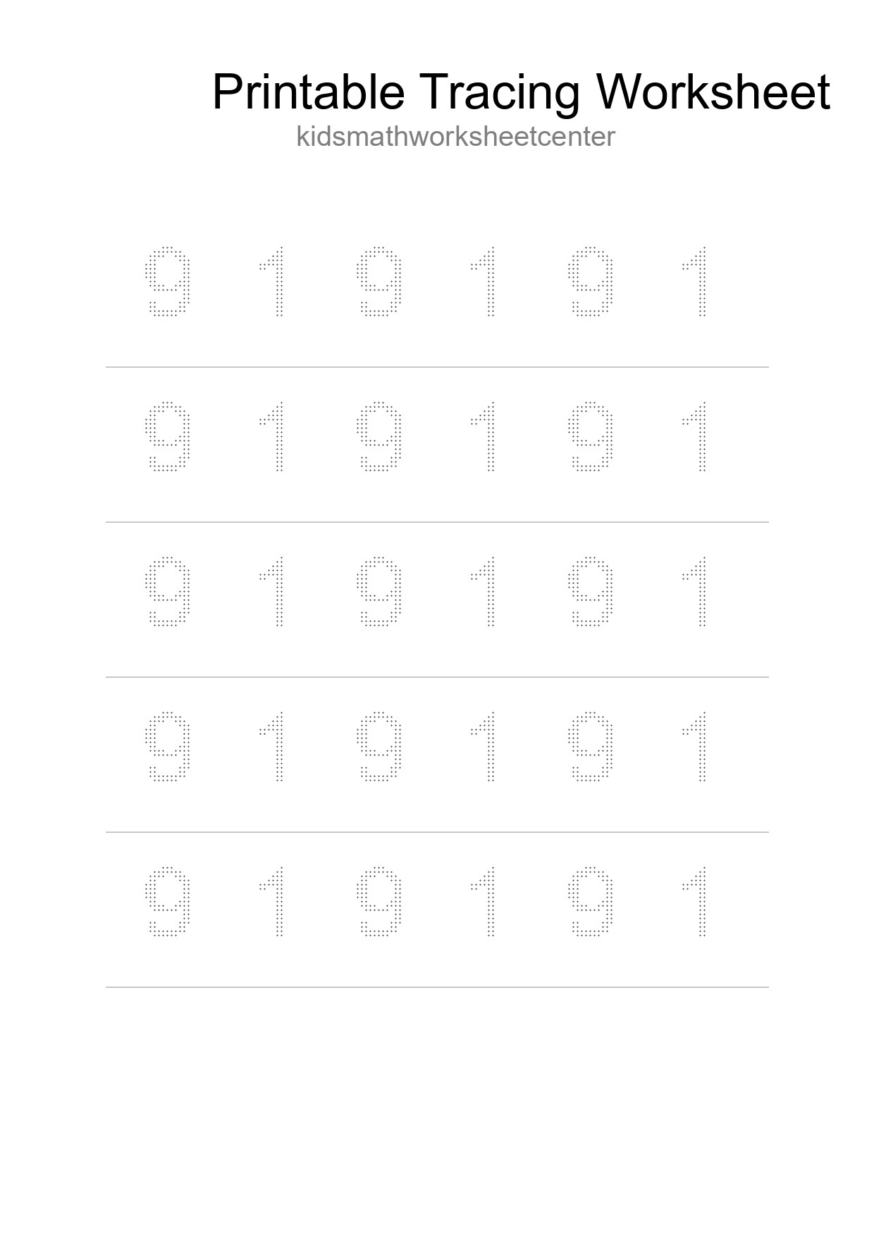 Printable Tracing Worksheet For Kids - Part 285