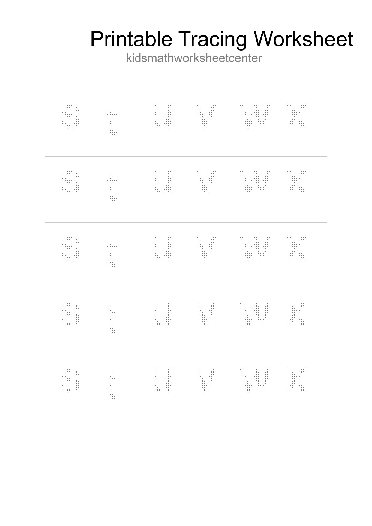 Printable Tracing Worksheet For Kids - Part 76